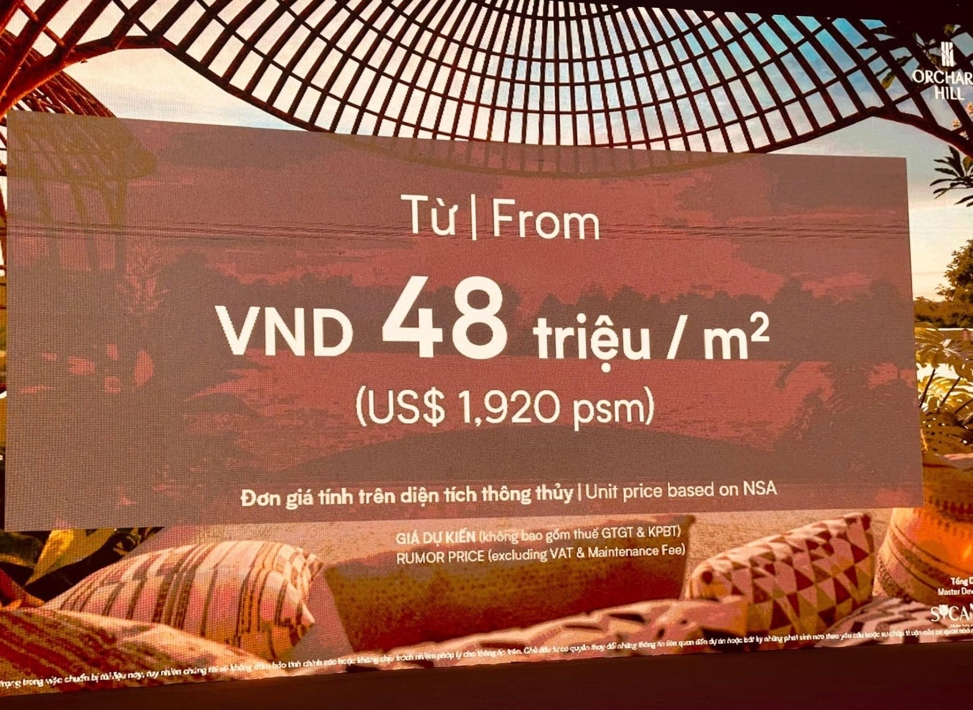 Dự kiến Giá bán căn Hộ Orchard Hill